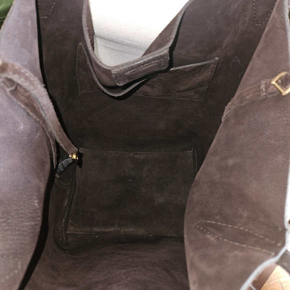 Madewell The Shopper Tote Brown Carob Suede Leather Slouchy Tote Shoulder Bag - Picture 5 of 8